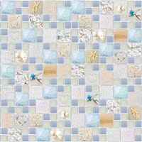 Панель ПВХ (пластиковая) листовая АртДекАрт Мозаика Лагуна песчаная 955х480х3.2